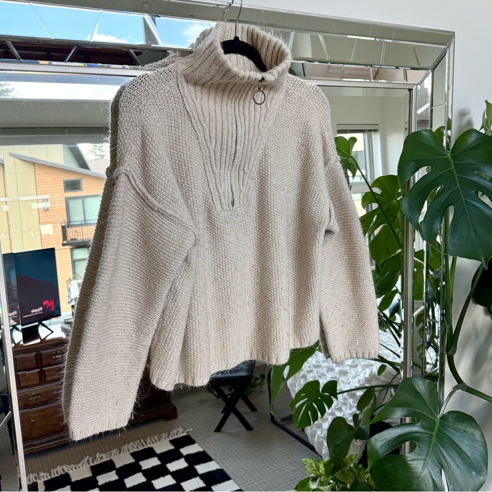 Universal Thread 1/4 Zip Cream Sweater - Picture 2 of 9